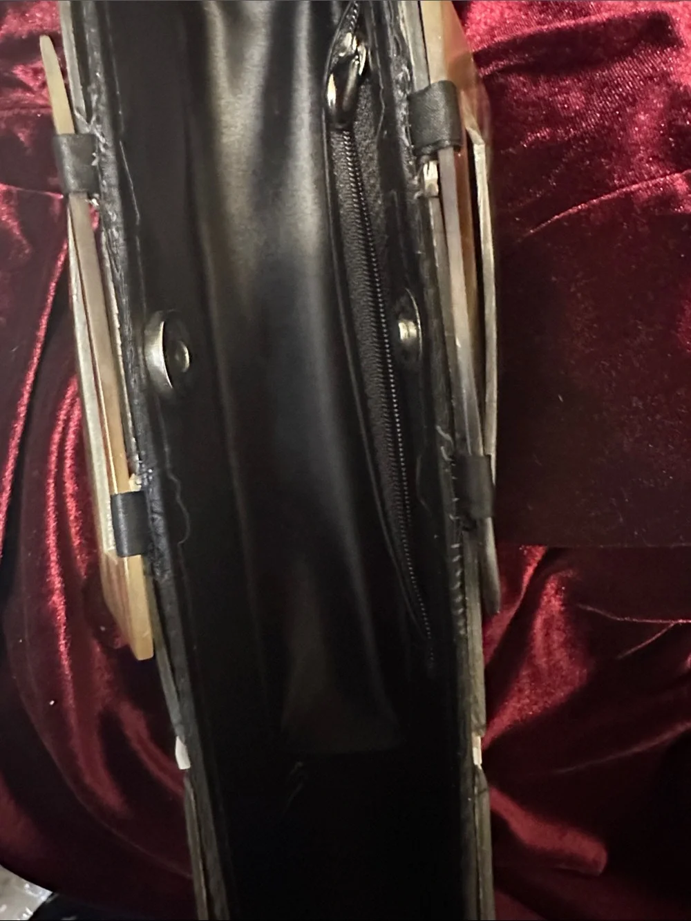 Vintage Black and Pearl Shell Mosaic Clutch